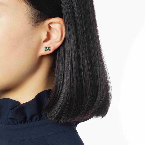 Jeux De Liens Rose Gold, Malachite and Diamond Single Stud Earring